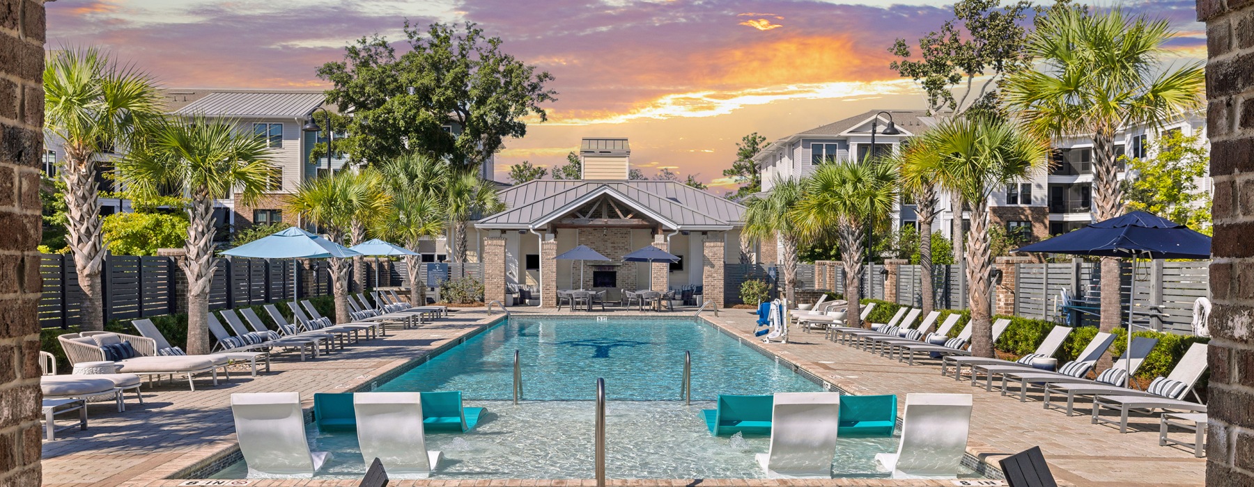 Sparkling pool at the Haven at Indigo Square apartments in Mount Pleasant, SC