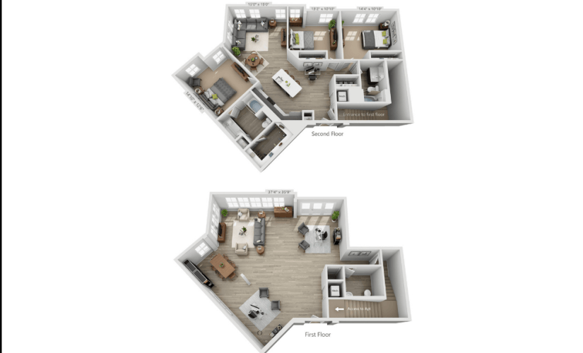 LC1 - 3 bedroom floorplan layout with 2.5 bathrooms and 2616 square feet