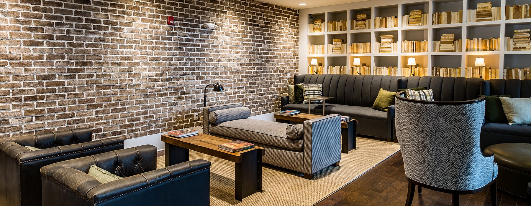 Spacious well lit lounge with large open area and ample seating