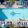 Resort-style swimming pool with lounge seating
