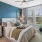 Bedroom with natural lighting and high ceilings